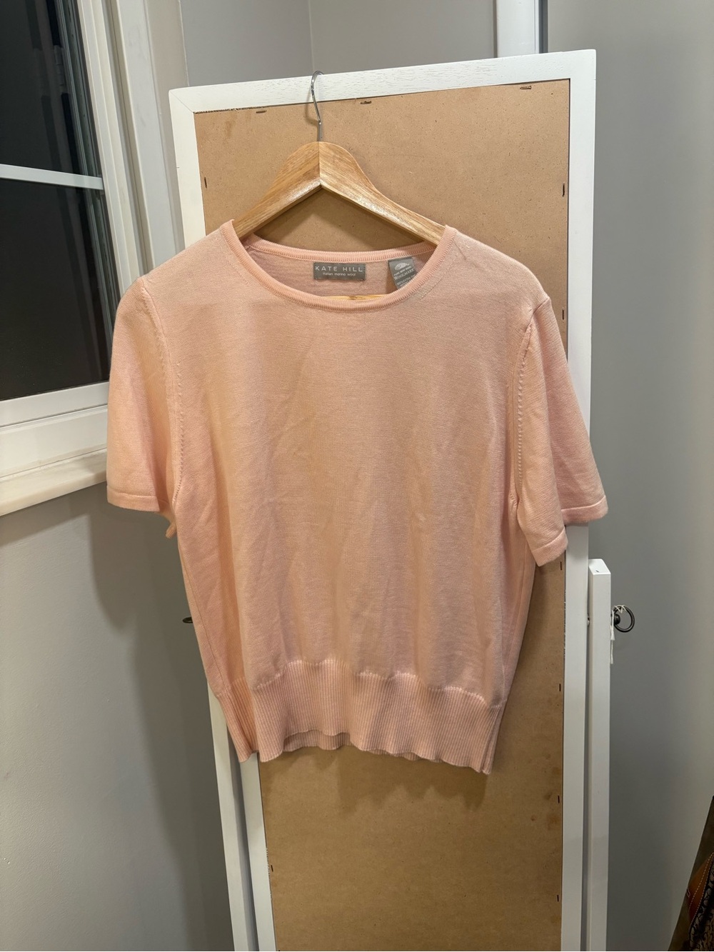 Kate Hill Pink Short Sleeve Knit Sweater Top